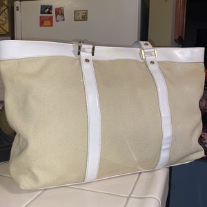 COPY - Authentic TORY BURCH LEATHER/CANVAS LARGE …